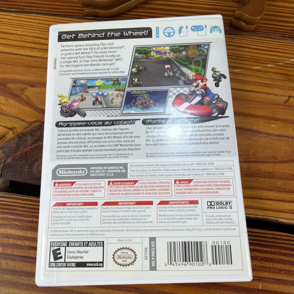 Nintendo Wii Game Mario Kart Wii Complete With Manual Tested-Resurfaced